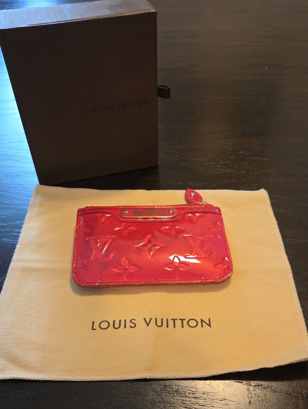 Louis Vuitton Vernis Hot Pink Zip Card Case
